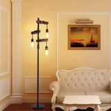 Dimmable Industrial 3-Light Tree Floor Lamp