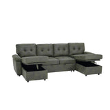 Convertible Sectional Sofa Bed With Pull Out Sleeper And Storage