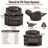 Rocker Recliner Chair With Manual Recline And 360° Swivel Base