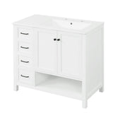 Modern Bathroom Vanity With Sink Top, 2 Doors And 2 Drawers