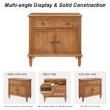 Nightstand With Charging Station Bedside Table With Drawer And Double Door Storage