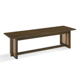 Dining Bench With Rattan Weave