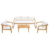 4-piece patio set 5-Seater Acacia Wood Patio Chat Set