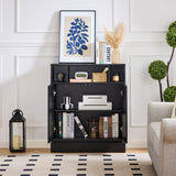 Fluted Sideboard Buffet Cabinet With 2 Doors And Adjustable Shelf, Storage Cabinet For Entryway