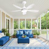 42" Ceiling Fan With Remote Control, DC Reversible Motor, 6 Speeds, 3Cct LED Light - White