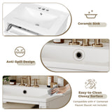 Bathroom Vanity With Top Sink, Storage Cabinet With 2 Drawers And Tip-Out Drawer