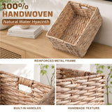 Storage Basket, Handwoven Twisted Weave Basket With Handles Shelf Organizer, Towel Storage, Living Room Storage - Light Brown