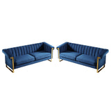 2 Piece Sofa Set With Tufted Back And Deep Seating