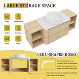 Mounted Bathroom Vanity With Art Sink, 2 Storage Shelves, Soft Close Door