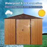 Outdoor Metal Storage Shed Garden Building Heavy Duty with Floor Base
