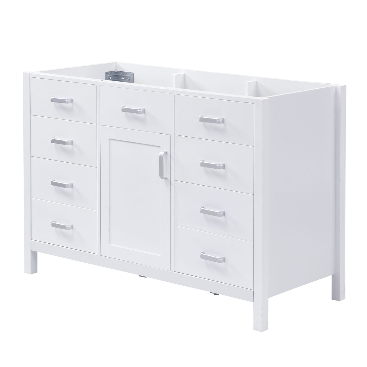 46.5" Modern Bathroom Vanity Cabinet Only, Soft Close Door & 6 Drawers - White