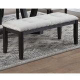 Upholstered Dining Bench With Tufted Seat And Nailhead Trim - Antique Black