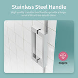 Frameless Single Sliding Soft Close Shower Doors, 3 / 8" Tempered Glass Reversible Installatio