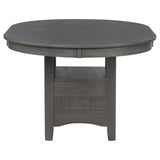 Lavon - Oval Extension Leaf Dining Table With Built In Storage - Gray