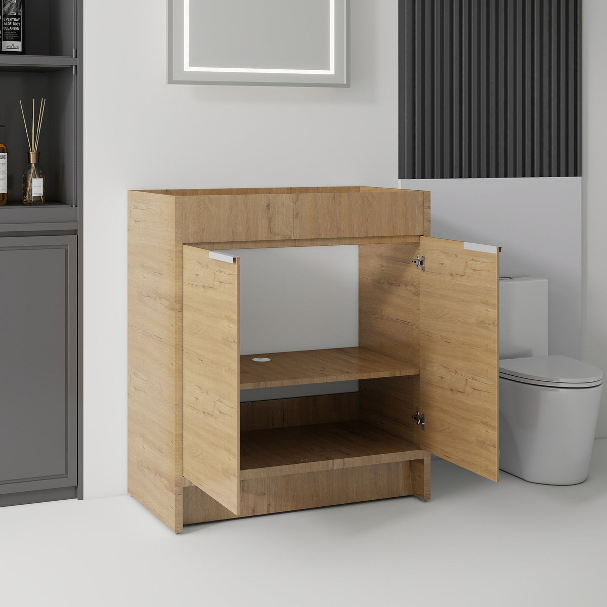 Freestanding Bathroom Vanity Cabinet With Soft Close Doors, Cabinet Only