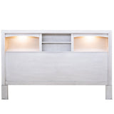 Bed Set With Storage Drawers, Open Shelves, And Built In LED Lighting