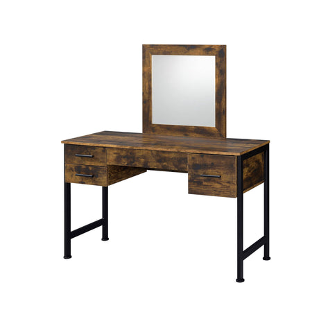 Juvanth - Rustic Vanity Desk Mirror - Oak - Vanities & Mirrors - Alpine Outlets