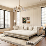 3 In 1 Convertible Sleeper Sofa Bed With Movable Ottoman