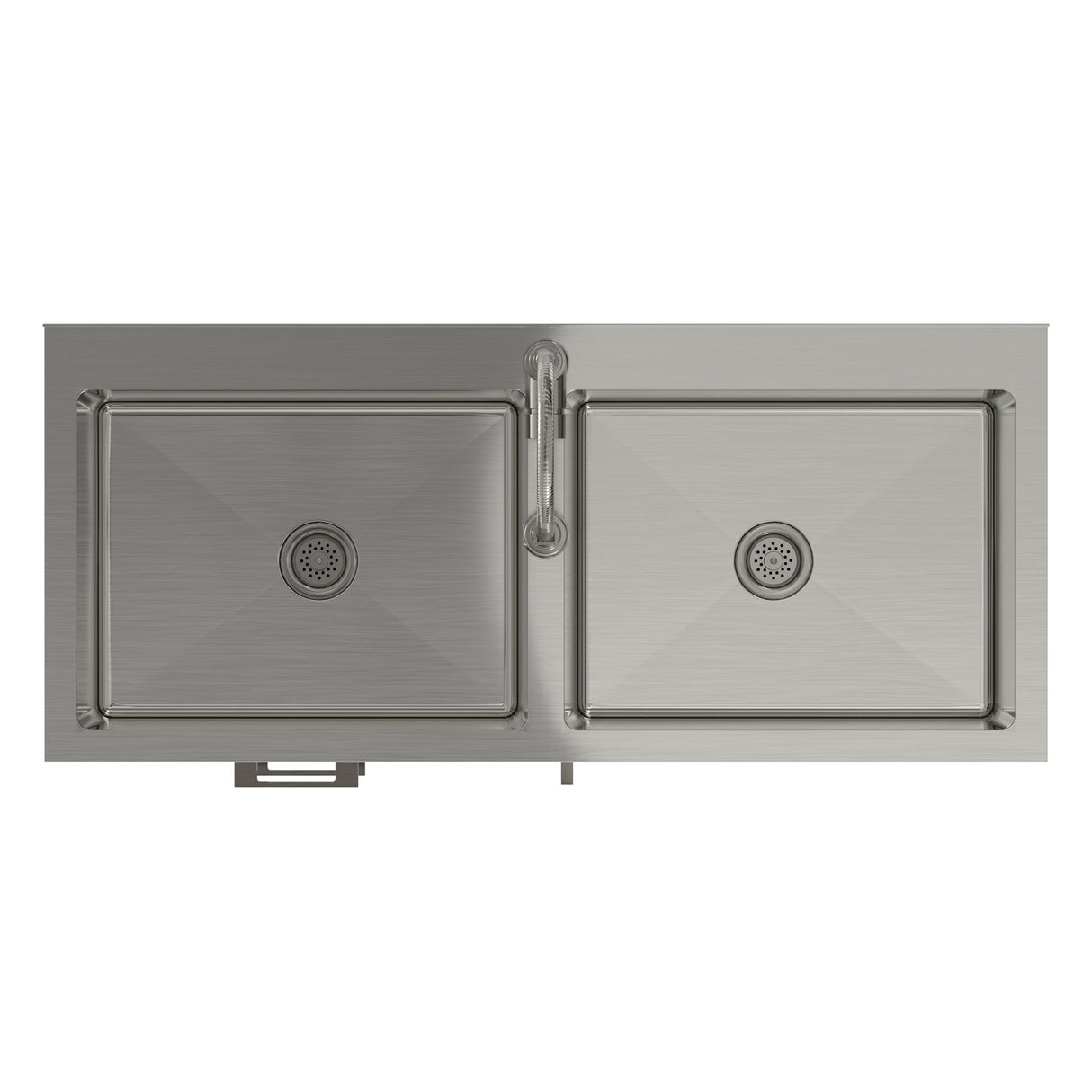 Hennessy - Laundry Utility Sink And Cabinet With Dual Sink And Pull Out Faucet - White