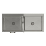 Hennessy - Laundry Utility Sink And Cabinet With Dual Sink And Pull Out Faucet - White