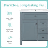 Bathroom Vanity With Sink, 3 Drawers And Adjustable Shelf