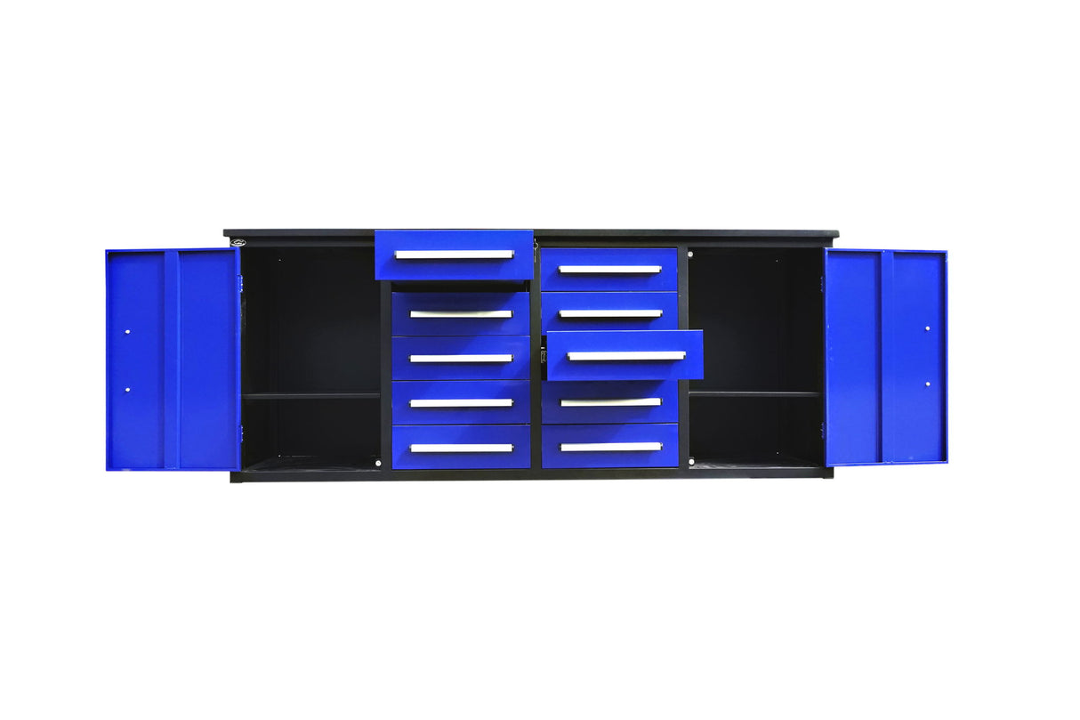 Storage Cabinets With Workbench (With 10 Drawers And 2 Cabinets)
