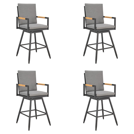 Crown - Outdoor Patio Swivel Bar Stool Set