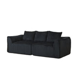 Minimalist 3 Seater Sofa With Curved Lines And Gently Sloped Backrest