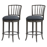 Vince - Commercial Grade Steel Frame Faux Leather Upholstered Swivel Counter Height Barstool