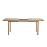 Balmor - 79" Rectangular Extendable Outdoor Dining Table, Seats 6 - Wire-Brushed Natural Eucalyptus