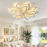Ceiling Fan With Remote Control And Lights, 6 Speeds, 3 Color Temperatures, Low Profile Flush Mount