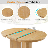 Farmhouse Oval Extendable Dining Table With Pedestal Base