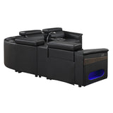 Nova - Sectional With Bluetooth Speaker, LED And Lifting Wine Cabinet