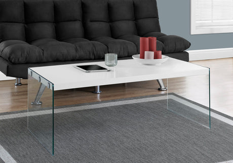 Coffee Table Rectangular For Living Room Clear Tempered Glass - Coffee Tables - Alpine Outlets
