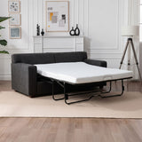 Loveseat Sleeper Sofa With Full Size Pull Out Bed, 2 Seater Convertible Couch For Small Apartments - Gray