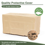 42-Inch Propane Gas Fire Pit Table 50,000 BTU Rectangular Concrete Fire Pit – Beige Multi