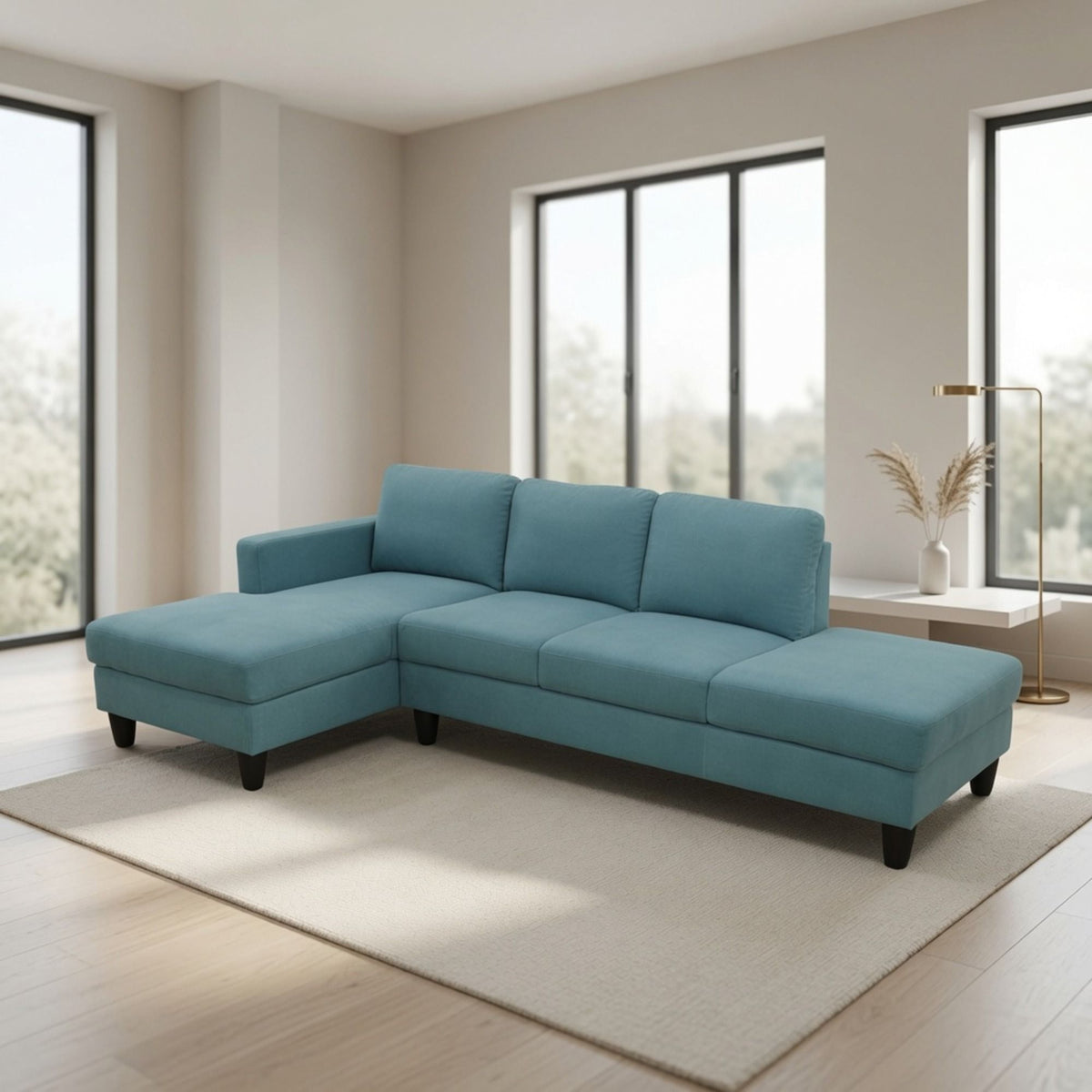 L - Shaped Sectional Sofa With Chaise & Ottoman