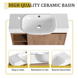 Sleek Design Freestanding Bathroom Vanity With Sink, Soft Close Door