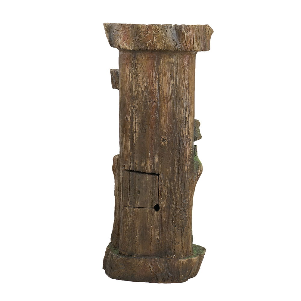 Rustic Decorative Tree Trunk 5 Tier Water Fountain, With Light And Pump, For Indoor And Outdoor - Brown - Feeders & Water - Alpine Outlets