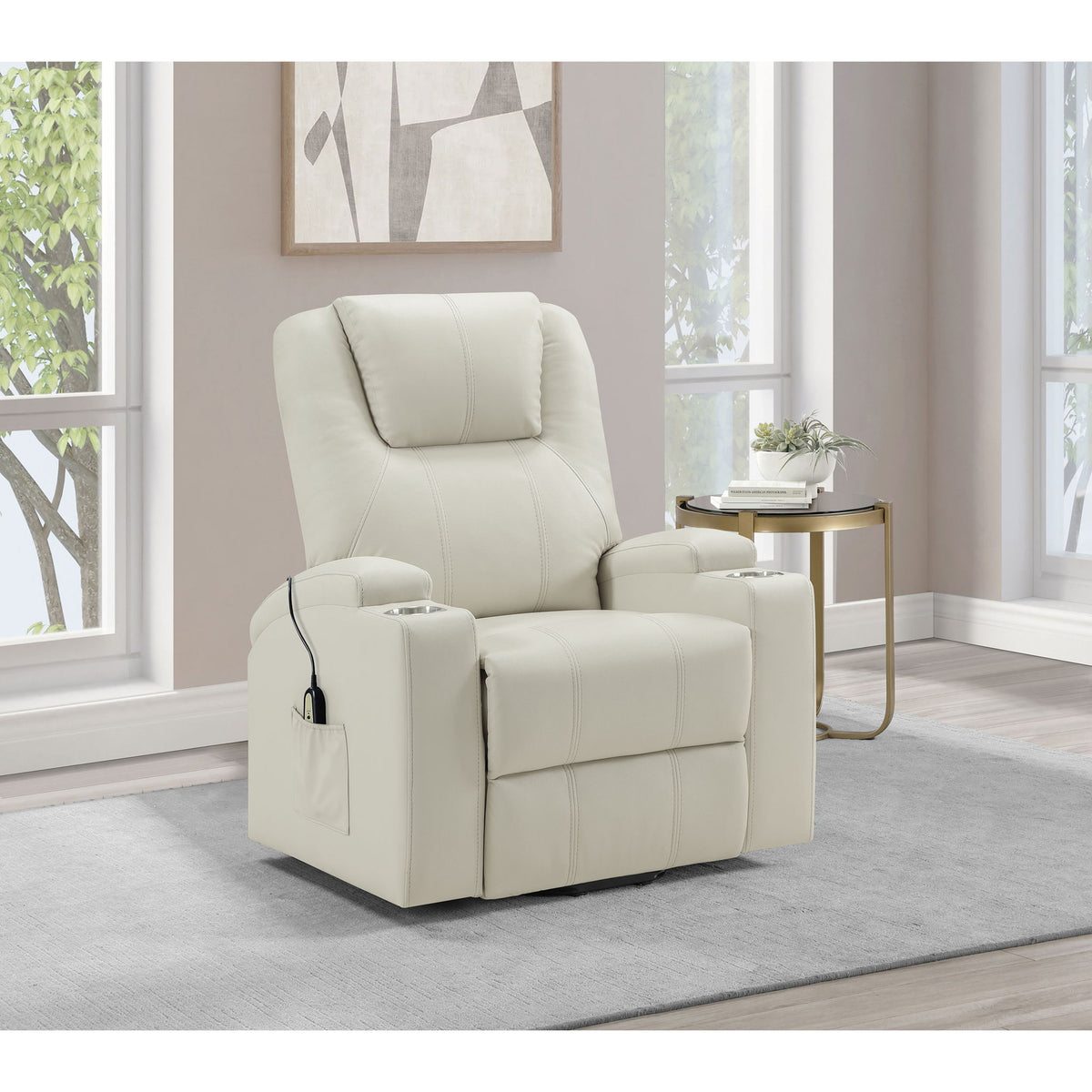 Macklin - Power Lift Massage Recliner With Heat And Dual Cupholders