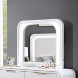 Pearl Dresser With Mirror 6 Drawers Spacious Storage - White