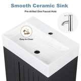 Modern Bathroom Vanity With Sink, Storage Cabinet, Drawer & Side Shelf