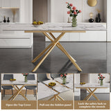 Modern Expandable Dining Table With Retractable Leaf With Chairs