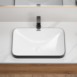 Undermount Bathroom Sink, Vessel Basin For Vanity Countertop - Black White