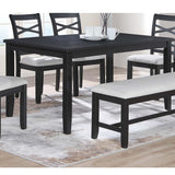 Dining Set 6 Piece With Table And Upholstered X Back Chairs - Charcoal