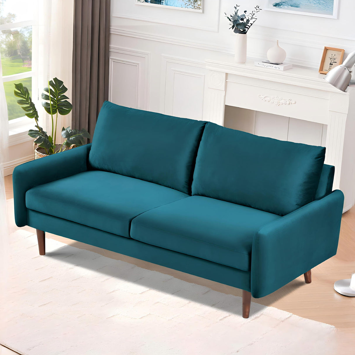 Upholstered Loveseat Sofa, 2 Seater Couch For Living Room Apartment