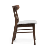 Modern Dining Chair With Upholstered Seat And Wood Frame
