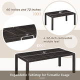 Extendable Dining Table Set With 4 Upholstered Chairs And 1 Bench