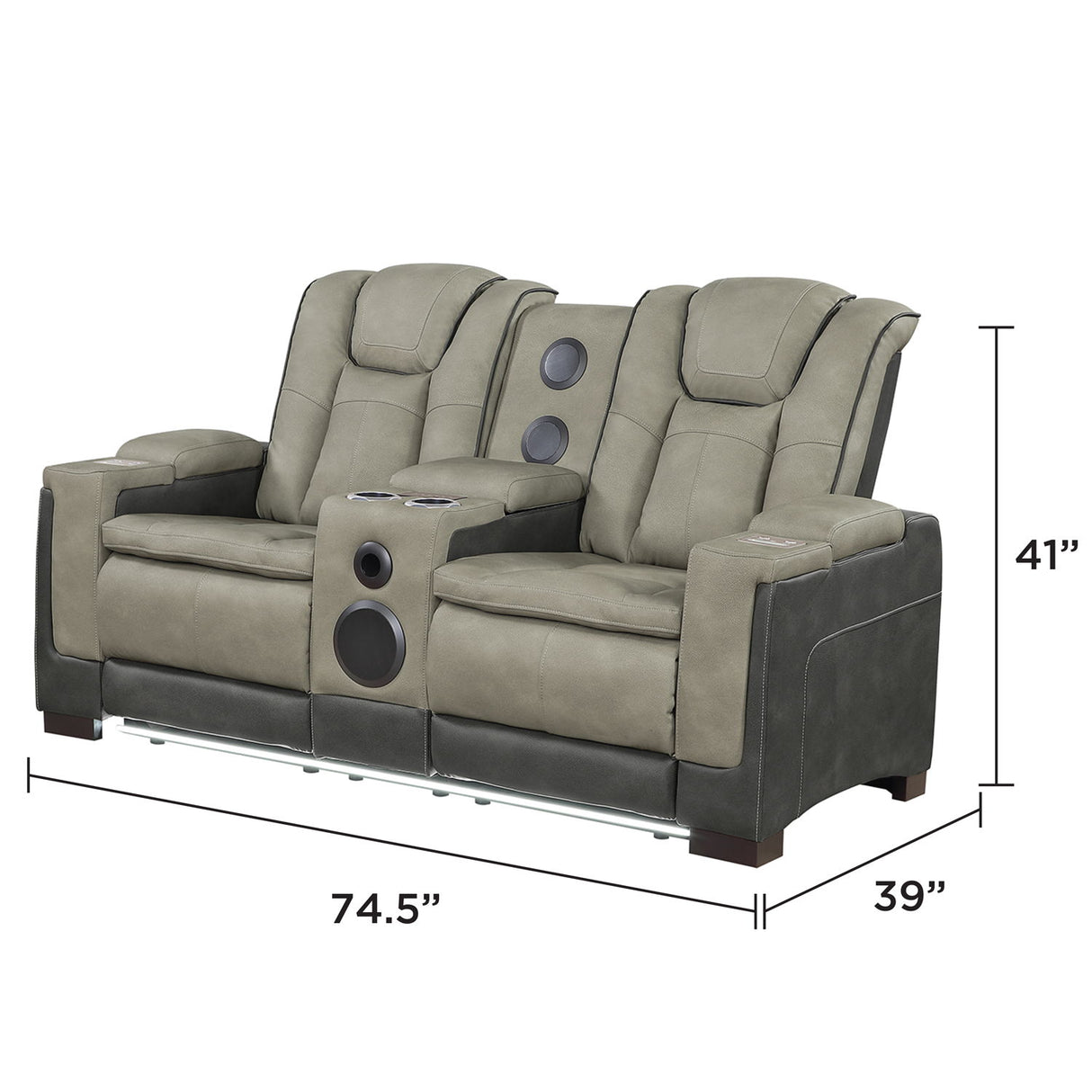 Bruno - Power Reclining Loveseat With Bluetooth Speakers