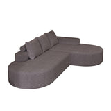 Modern Curved Sofa, L-Shaped Modular Sectional Set With 3 Pillows